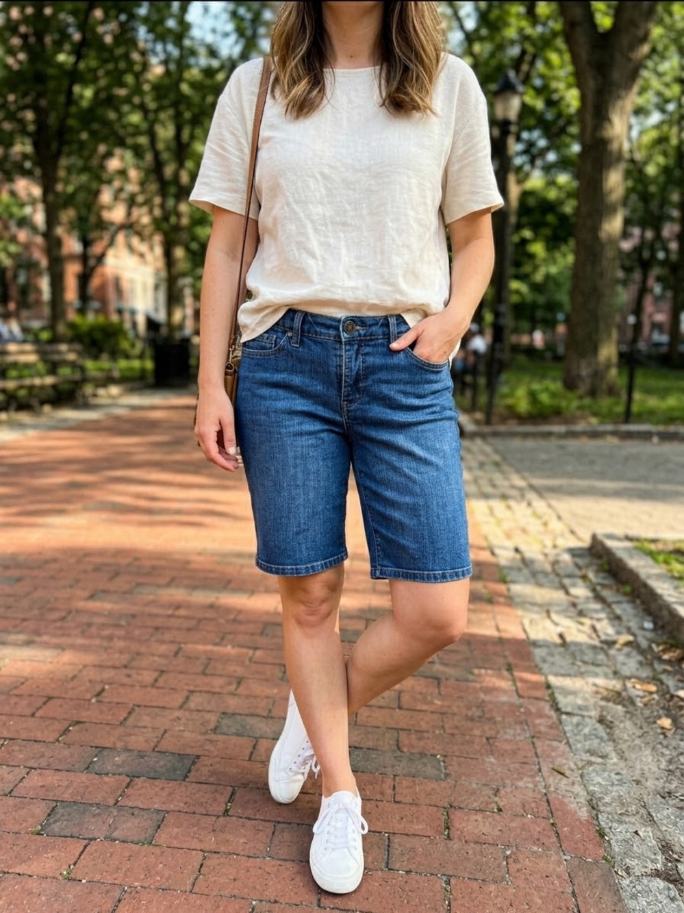 Nine West Blue Denim Women's Bermuda Shorts